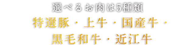 選べるお肉は5種類